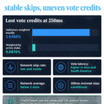Solana’s 250ms data shows lower-stake validators lost a larger share of reward-linked vote credits