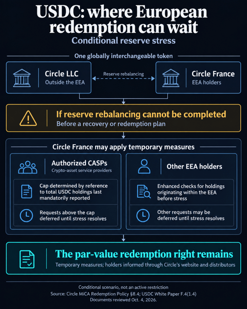 Circle can delay European USDC redemptions if reserves cannot cross borders